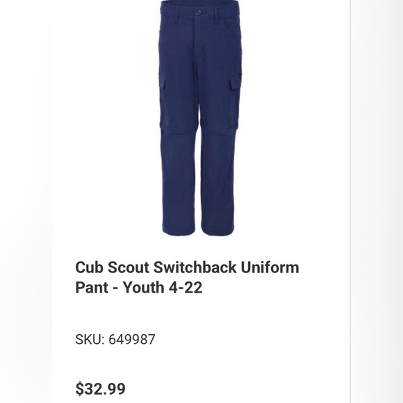 🟦 Cub Scout Switchback Uniform Pants Lot Youth Size 8 | Converts to Shorts | NEW - Picture 5 of 12